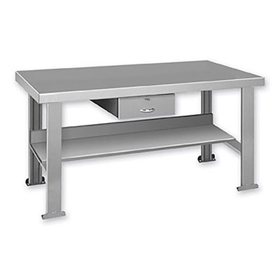 FSD Series Welded Steel Benches Basic + Shelf & Drawer 60" W ide