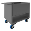 4 Sided Box Truck, 6' Polyurethane Cstrs, 2 Shelves|Drop Gate