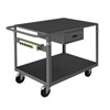 Instrument Cart w/ 5' Polyolefin Swivel Casters & Locking Drawer/Power Strip