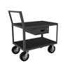 Low Deck Service Cart w/ 8' Semi-Pneumatic Casters & Locking Drawer