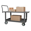 Adjustable Height Platform Truck, 6' Mold-On Rubber Cstrs