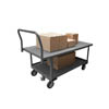 High Deck Platform Truck, 6' Mold-On Rubber Cstrs|Floor Lock