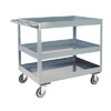 3' Deep Lipped Service Cart w/ 3 Shelves, 18' Wide
