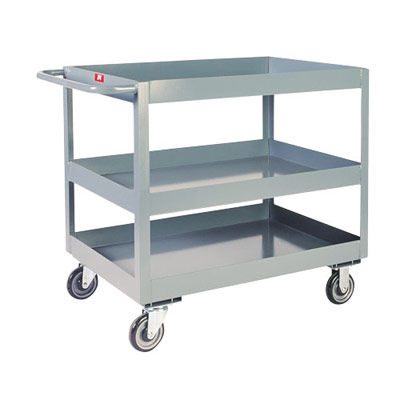 3" Deep Lipped Service Cart w/ 3 Shelves, 18" Wide