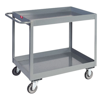 3" Deep Lipped Service Cart w/ 2 Shelves, 24" Wide