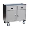 Stainless Steel Mobile Cabinet w/ 2 Doors and 2 Drawers