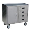 Stainless Steel Mobile Cabinet w/ 1 Door and 4 Drawers