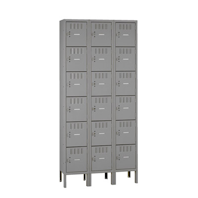 6 High Box Locker - Three Wide, 36"W (Unassembled)