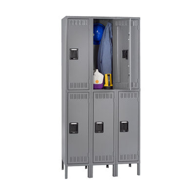 Double Tier Locker - Three Wide, 45"W (Unassembled)