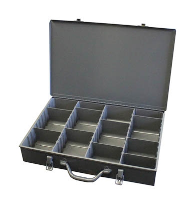 Large Steel Compartment Box w/ Adjustable Openings, 18" Wide