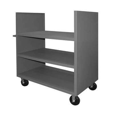 2 Sided Stock Truck|2 Shelves, 1 Flush Bottom Shelf