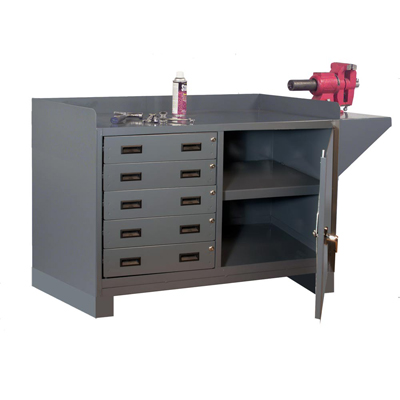 Stationary Work Station with 5 Drawers - 48" Wide 