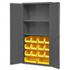 36' Wide Cabinet with 14 Bins & 2 Shelves (Flush Door Style)
