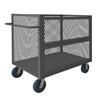 3 Sided Mesh Truck w/ Gate, 6' Polyurethane Casters