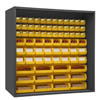 Heavy Duty 72'W, 12 Gauge Enclosed Shelving with 72 Hook-On-Bins