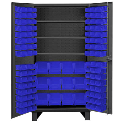 Extra Heavy Duty 12-Gauge 36"W Cabinet with 108 Bins and 3 Adjustable Shelves