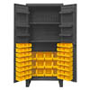 Extra Heavy Duty 12-Gauge Cabinet with 60 Bins, 2 Shelves and 6 Door Shelves