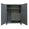 Extra Heavy Duty 12-Gauge Wardrobe Cabinets with 2 Shelves and Drawers, 60'W