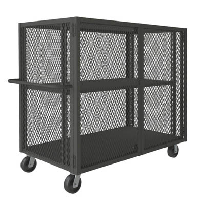 Mesh Style Security Trucks with Double Doors, 1 Shelf, 72-1/2"W x 38-1/16"D x 56-7/16"H