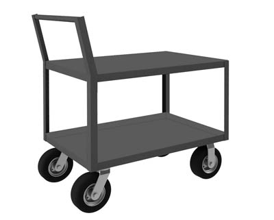 Low Deck Service Truck w/ 2 Shelves & 8" Pneumatic Casters