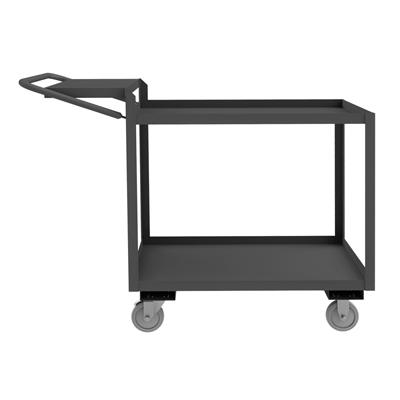 Order Picking Cart w/ 5" Polyurethane Casters & 2 Shelves, Lips Up