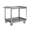 Stainless Steel Stock Cart, 2 Shelves, Bumper Guards