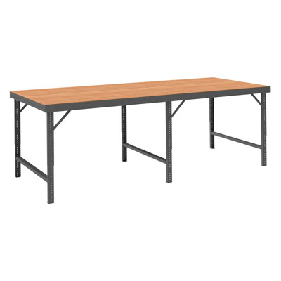 36" Deep Folding Leg Work Bench|Tempered Hard Board Over Steel Top