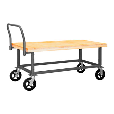 Adjustable Height Platform Truck|Heat Treated Hardwood Surface