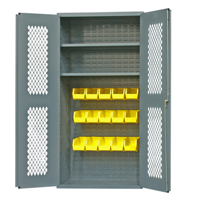 Clearview Cabinets with Hook-On Bins & Shelves, 36"W x 18"D x 72"H