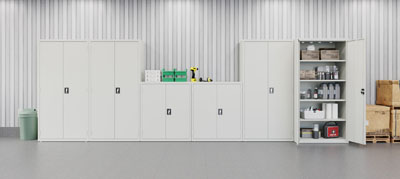 Welded Steel Storage Cabinet with 4 Adjustable Shelves, 36"W x 18"D x 72"H