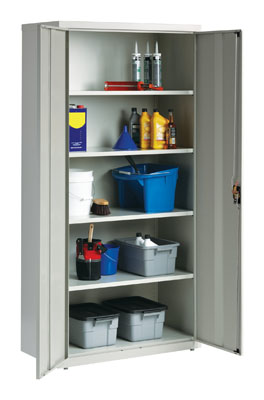Welded Steel Storage Cabinet with 4 Adjustable Shelves, 36"W x 18"D x 72"H