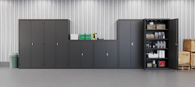 Welded Steel Storage Cabinet with 4 Adjustable Shelves, 36"W x 24"D x 72"H