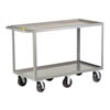 Heavy Duty 2-Shelf Truck, 24' Shelf Clearance, w/ 6 Wheels & 1.5' Retaining Lips