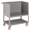 Raised Platform Box Truck with Lower Shelf & 3 Solid Sides