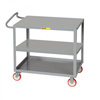 Ergonomic Shelf Truck, 3 Shelves (2 Flush), 5' Casters