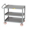 Ergonomic Shelf Truck, 3 Lip Up Shelves, 5' Casters