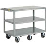 Heavy Duty 3-Shelf Truck, 12' Shelf Clearance, w/ 6 Wheels