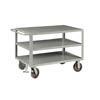 Extra Heavy Duty Shelf Truck- Enhanced 2016 Model- 2 Rigid and 2 Swivel Casters w/ Floor Lock