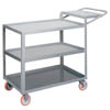 3-Shelf Order Picking Truck w/ Flush Shelves, Caster Brakes