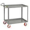 Ergonomic Shelf Truck, 2 Shelves, 1-1/2' Retaining Lips, 6' Casters