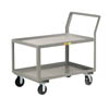 Sloped Handle Heavy-Duty Utility Cart , 2 Shelves with 1-1/2' Retaining Lips, 6' Phenolic Casters, 3,600 lbs. Capacity