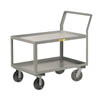 Sloped Handle Heavy-Duty Utility Cart ,2 Shelves with 1-1/2' Lip, 8' Phenolic Casters, 3,600 lbs. Capacity