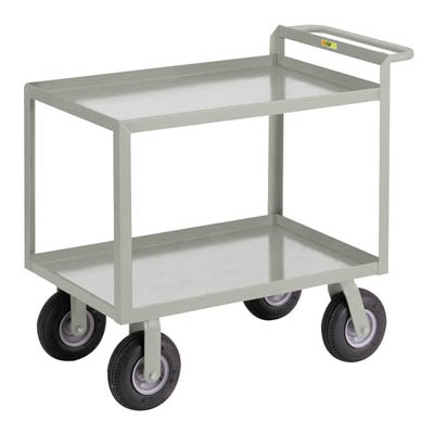 Cushion-Load Merchandise Collector, Lipped Shelves with 9" Pneumatic Casters (1,200 lbs. capacity)