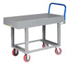 Adjustable Height Work Platform Truck with Open Base, 6' Deep Lip Edge Deck (2,000 lbs. Capacity)