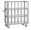 3-Sided Shelf Truck w/ 3 Shelves, Slat Sides, & Lipped Shelves