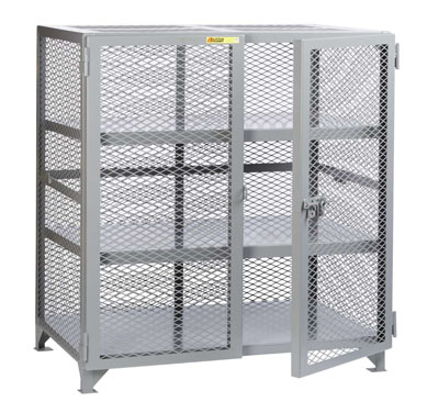 Visible Contents Welded Storage Locker w/ 2 Center Shelves, 30" Deep