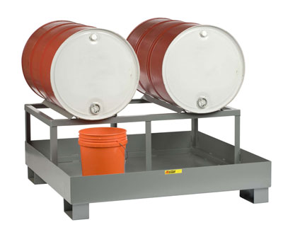 Spill Control Platform w/ Platform Drum Rack, 1 or 2 Drums