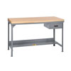 Welded Steel Workbench w/ Butcher Block Top & Drawer