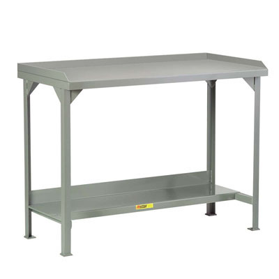 Welded Steel Workbench w/ Back and End Stops- Adjustable Height, 36" Deep