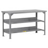 Welded Workbench w/ Double Lower Shelf Storage